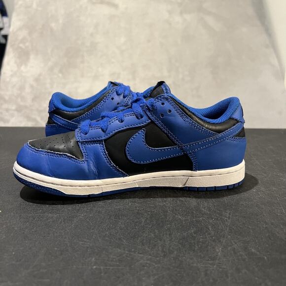 Nike Dunk Low Shoes Youth 3Y Black Hyper Cobalt Retro Kids Sneakers CW1588-001 - Picture 8 of 10